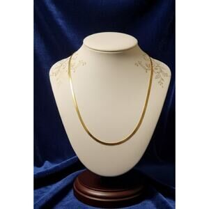 Necklace Gold Tone Herringbone Snake Chain Minimalist Statement Fashion Jewelry